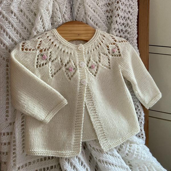 Rosa Hand Knitted Matinee Jacket - Image 2