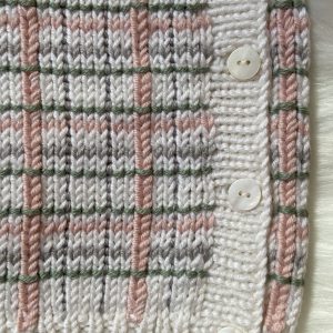 Lily Hand Knitted Plaid Baby Cardigan - Image 5