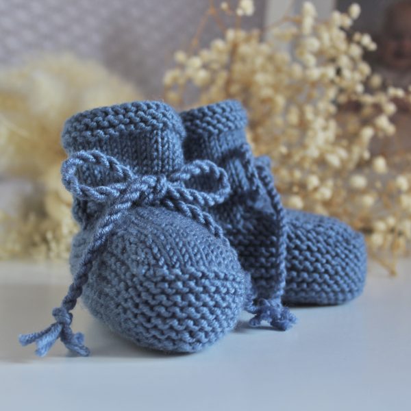 Hand Knitted Classic Baby Bonnet, Hat, Booties - Image 2