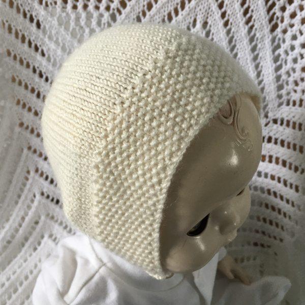 Hand Knitted Classic Baby Bonnet, Hat, Booties - Image 3