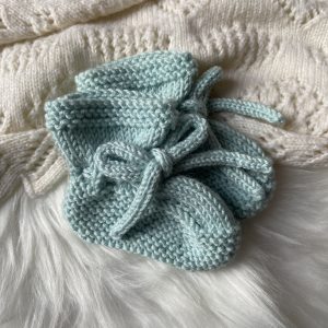 Ice blue classic booties - 0-3 months