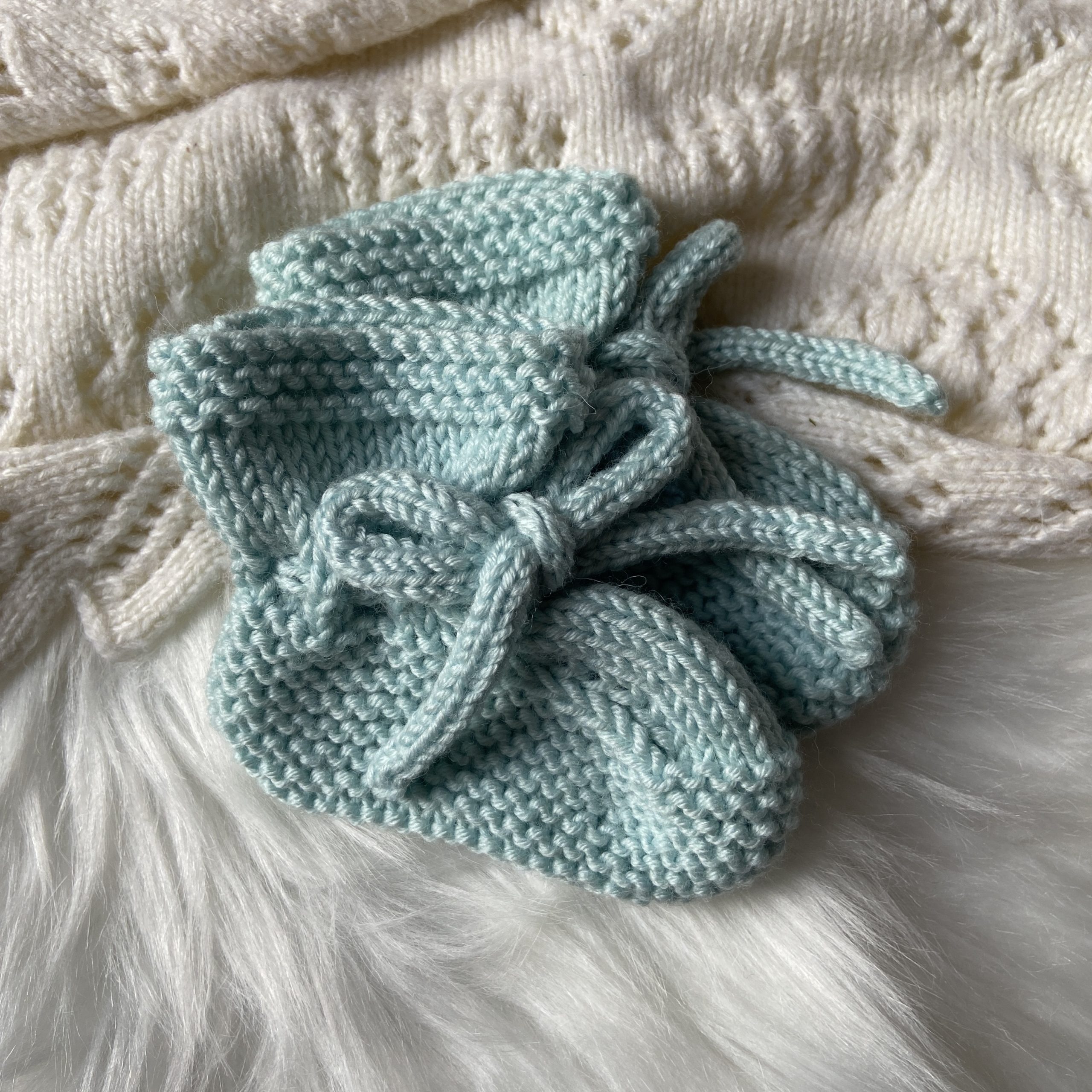 Ice blue classic booties - 0-3 months