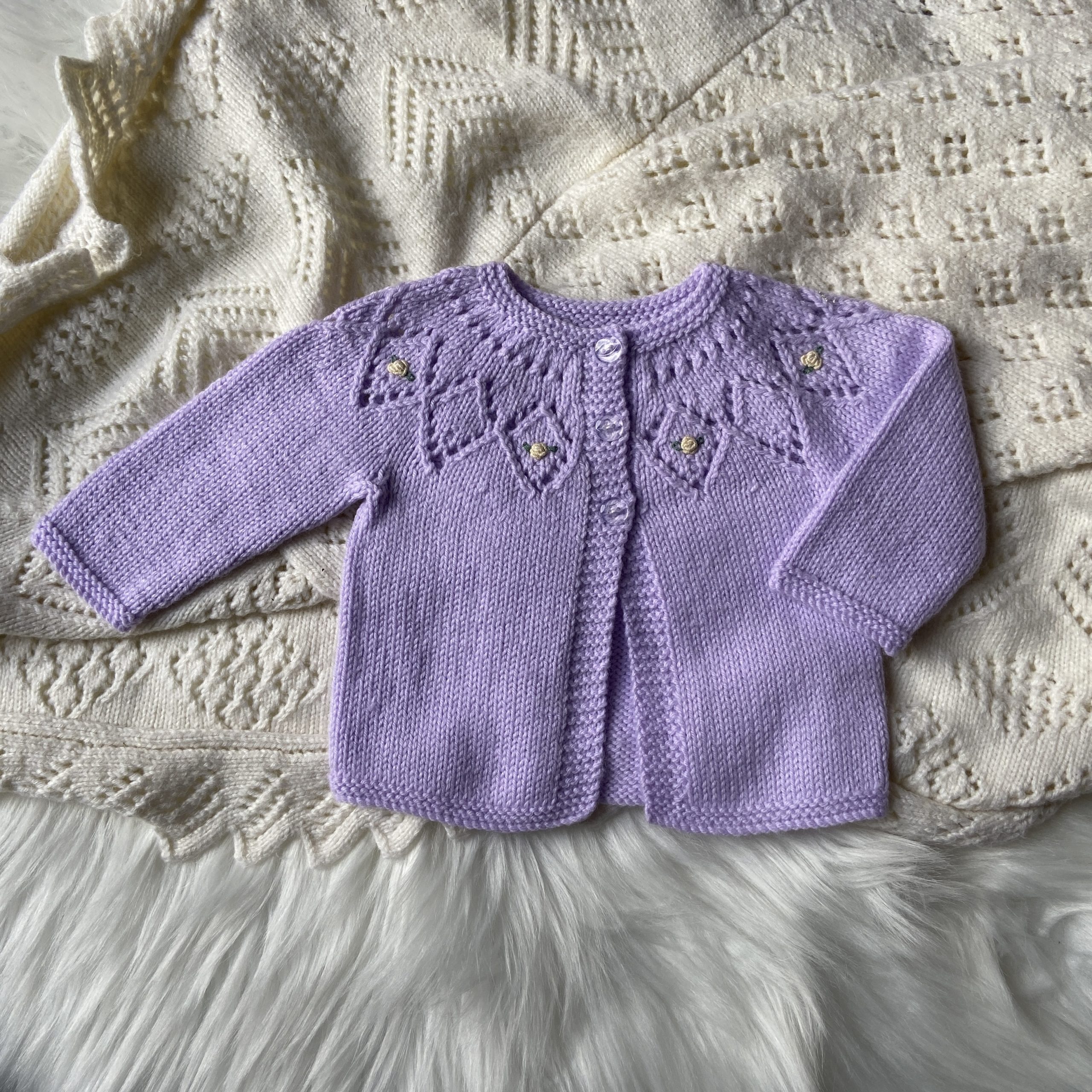 Rosa matinee jacket - lavender - early baby